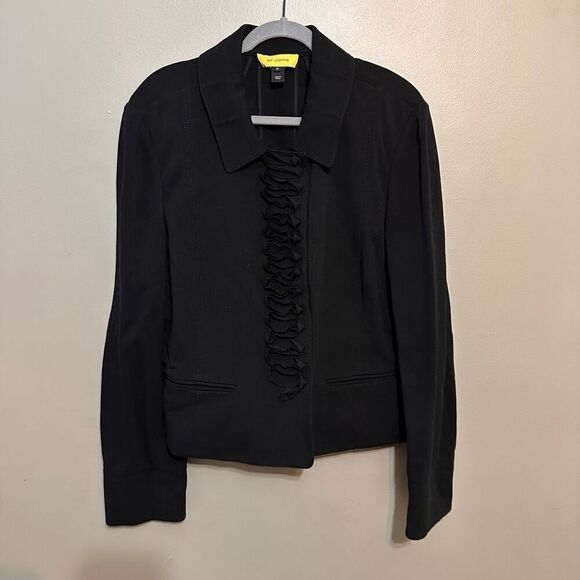 St. John loop ruffle black jersey jacket - Picture 1 of 6